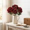 2-Pack: Burgundy Hydrangea Bush with 7 Silk Flowers, Floral Home by Artificial Flowers